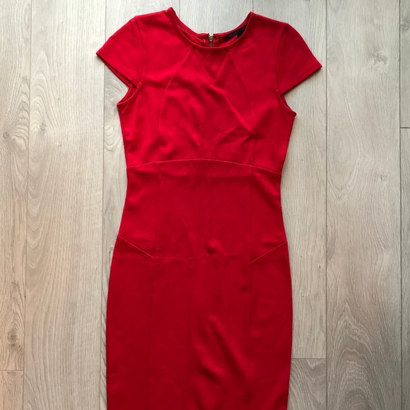 Felicity & Coco Red Midi SS Full Zip Back Dress - Picture 1 of 5